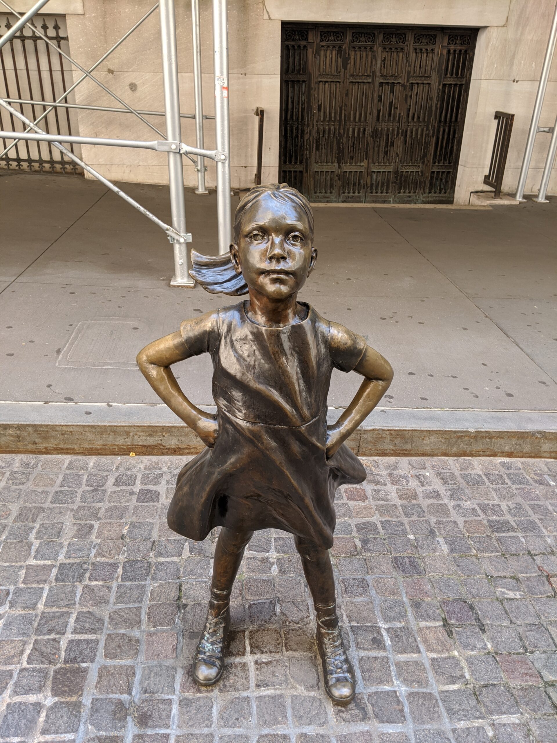 a girl sculpture from the front