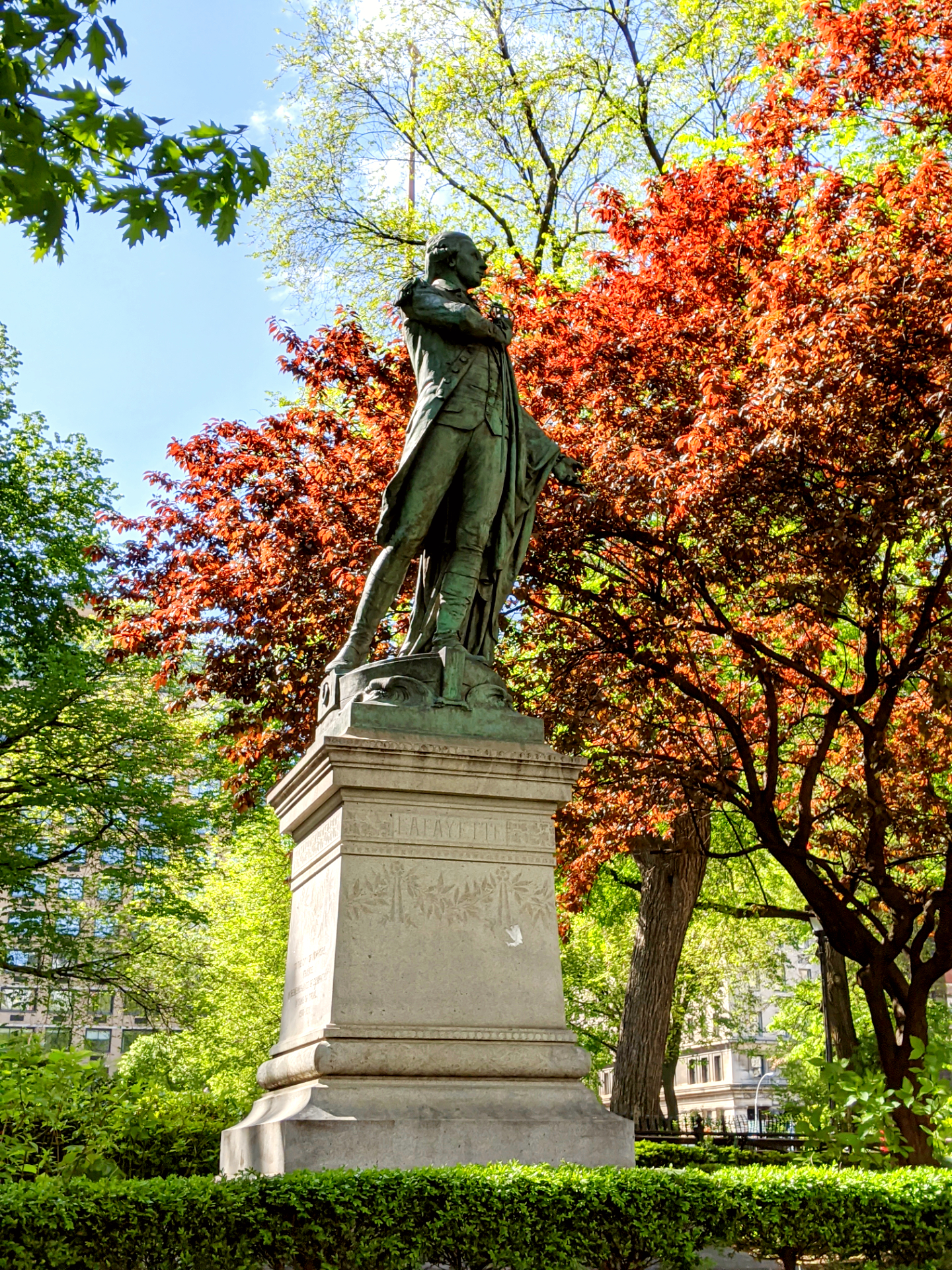 Sculpture of Lafayette by Bartholdi in Union Square Park