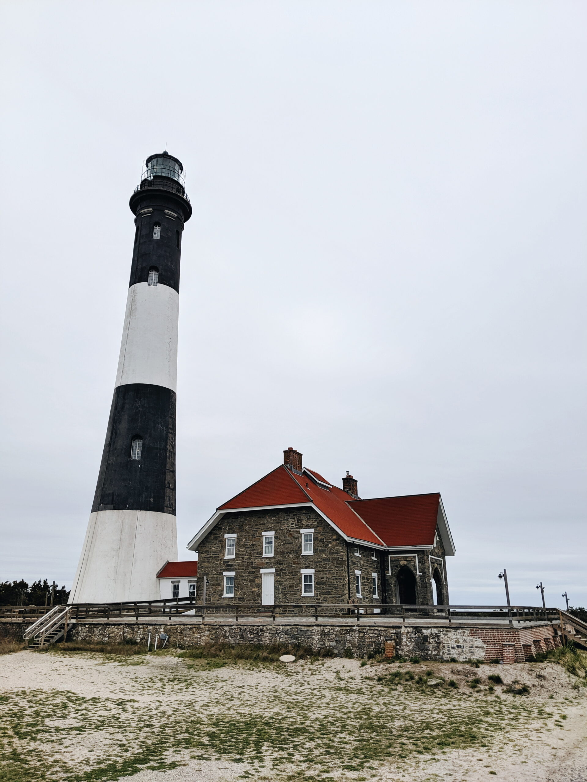Fire Island Lighthouse with a small museum below