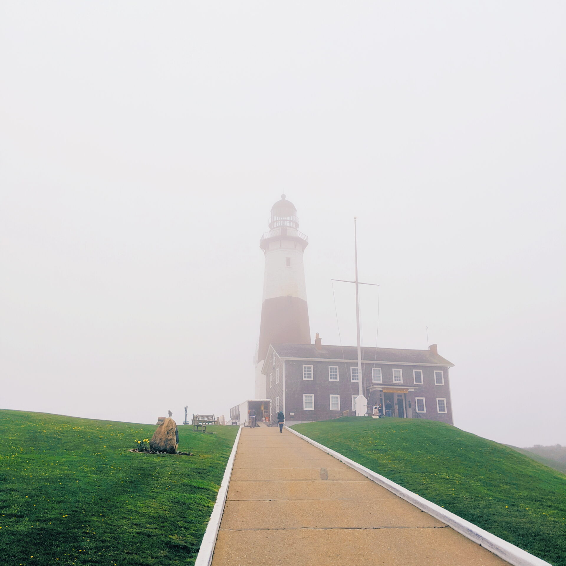 montauk lighthouse in the fog