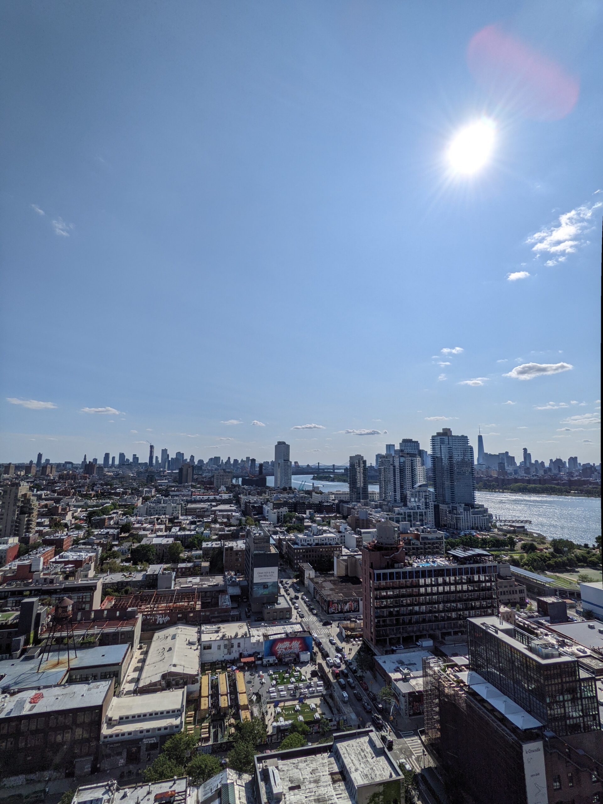 view of northern williamsburg from a high building in bright weather