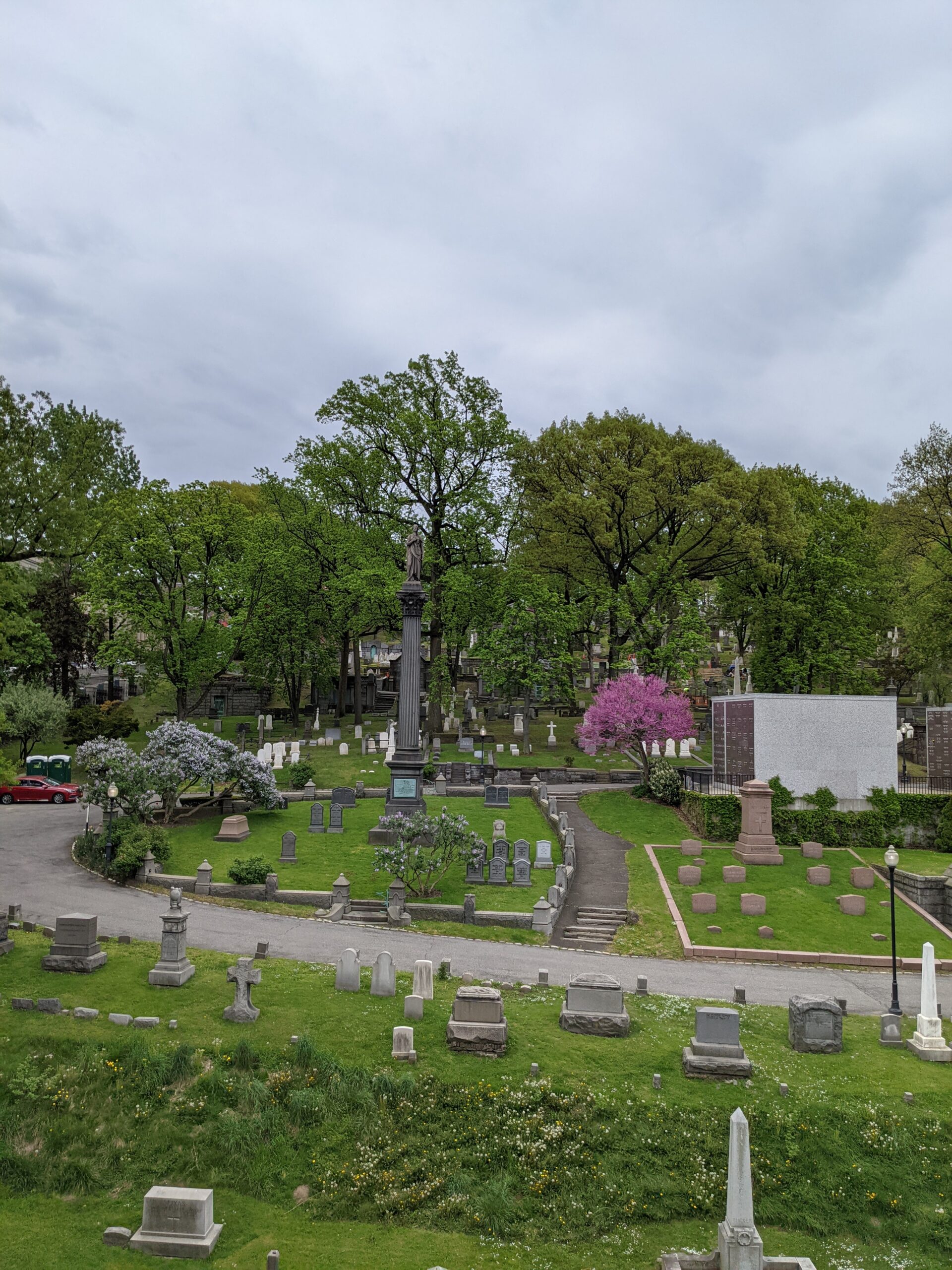 a cemetery in spring